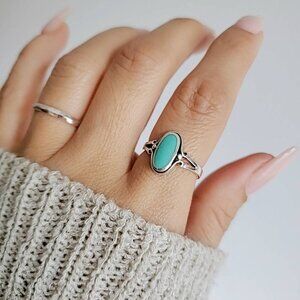 Turquoise Ring, Sterling Silver Women Ring, Dainty Turquoise Ring, Delicate Ring